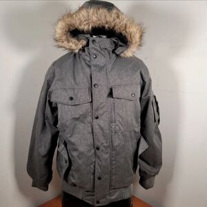NWOT-Decibel Snorkel Winter Coat w/Faux Fur Hood -Mens MEDIUM-gray,jacket, parka